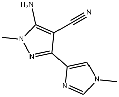 5-aMino-1-Methyl-3-(1-Methyl-1H-iMidazol-4-yl)-1H-pyrazole-4-carbonitrile Struktur