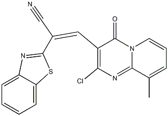 (Z)-2-(benzo[d]thiazol-2-yl)-3-(2-chloro-9-Methyl-4-oxo-4H-pyrido[1,2-a]pyriMidin-3-yl)acrylonitrile Struktur