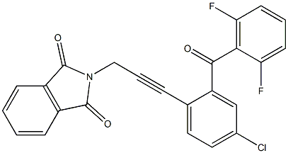 2-(3-(4-chloro-2-(2,6-difluorobenzoyl)phenyl)prop-2-ynyl)isoindoline-1,3-dione Struktur