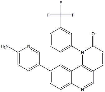 9-(6-aMinopyridin-3-yl)-1-(3-(trifluoroMethyl)phenyl)benzo[h][1,6]naphthyridin-2(1H)-one Struktur