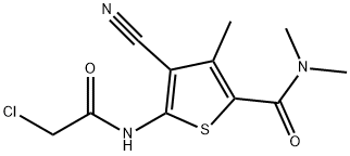 5-[(CHLOROACETYL)AMINO]-4-CYANO-N,N,3-TRIMETHYLTHIOPHENE-2-CARBOXAMIDE Struktur