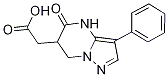 (5-Oxo-3-phenyl-4,5,6,7-tetrahydropyrazolo[1,5-a]-pyrimidin-6-yl)acetic acid Struktur