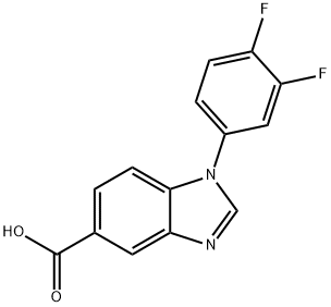 1-(3,4-difluorophenyl)-1H-benzimidazole-5-carboxylic acid Struktur