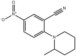 2-(2-methylpiperidin-1-yl)-5-nitrobenzonitrile Struktur