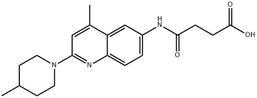 4-{[4-methyl-2-(4-methylpiperidin-1-yl)quinolin-6-yl]amino}-4-oxobutanoic acid Struktur