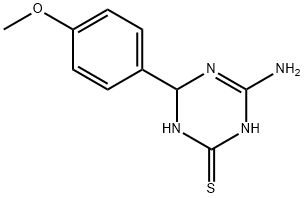 4-amino-6-(4-methoxyphenyl)-1,6-dihydro-1,3,5-triazine-2-thiol Struktur