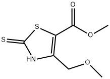 methyl 2-mercapto-4-(methoxymethyl)-1,3-thiazole-5-carboxylate Struktur