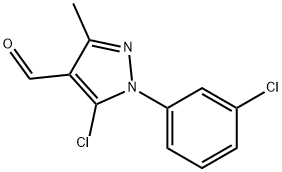 5-chloro-1-(3-chlorophenyl)-3-methyl-1H-pyrazole-4-carbaldehyde Struktur