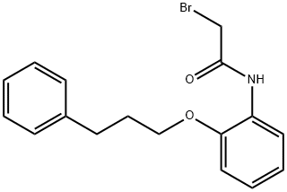 2-Bromo-N-[2-(3-phenylpropoxy)phenyl]acetamide Struktur