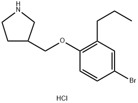 3-[(4-Bromo-2-propylphenoxy)methyl]pyrrolidinehydrochloride Struktur