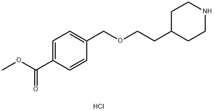 Methyl 4-{[2-(4-piperidinyl)ethoxy]-methyl}benzoate hydrochloride Struktur