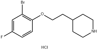 4-[2-(2-Bromo-4-fluorophenoxy)ethyl]piperidinehydrochloride Struktur