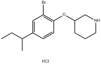 3-[2-Bromo-4-(sec-butyl)phenoxy]piperidinehydrochloride Struktur