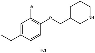 3-[(2-Bromo-4-ethylphenoxy)methyl]piperidinehydrochloride Struktur