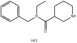 N-Benzyl-N-ethyl-3-piperidinecarboxamidehydrochloride Struktur