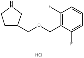 3-{[(2,6-Difluorobenzyl)oxy]methyl}pyrrolidinehydrochloride Struktur