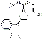 (2S,4S)-1-(tert-Butoxycarbonyl)-4-[2-(sec-butyl)-phenoxy]-2-pyrrolidinecarboxylic acid Struktur