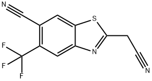 2-(Cyanomethyl)-5-(trifluoromethyl)-1,3-benzothiazole-6-carbonitrile Struktur