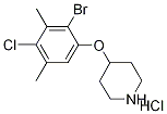 4-(2-Bromo-4-chloro-3,5-dimethylphenoxy)-piperidine hydrochloride Struktur