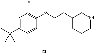 3-{2-[4-(tert-Butyl)-2-chlorophenoxy]-ethyl}piperidine hydrochloride Struktur