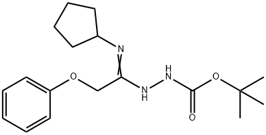 N'-[1-Cyclopentylamino-2-phenoxyethylidene]-hydrazinecarboxylic acid tert-butyl ester Struktur