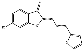 (2Z)-2-[(2E)-3-(2-Furyl)prop-2-en-1-ylidene]-6-hydroxy-1-benzofuran-3(2H)-one Struktur