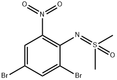 N-(2,4-Dibromo-6-nitrophenyl)-S,S-dimethylsulfoximine Struktur