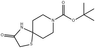 tert-Butyl 3-oxo-1-thia-4,8-diazaspiro[4.5]decane-8-carboxylate Struktur