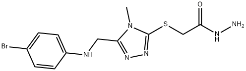 2-[(5-{[(4-Bromophenyl)amino]methyl}-4-methyl-4H-1,2,4-triazol-3-yl)thio]acetohydrazide Struktur