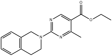 Ethyl 2-(3,4-dihydroisoquinolin-2(1H)-yl)-4-methylpyrimidine-5-carboxylate Struktur