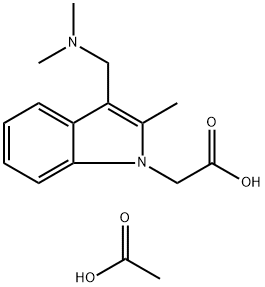 (3-DIMETHYLAMINOMETHYL-2-METHYL-INDOL-1-YL)-ACETIC ACID ACETATE Struktur