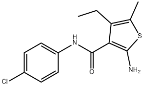 2-AMINO-N-(4-CHLOROPHENYL)-4-ETHYL-5-METHYLTHIOPHENE-3-CARBOXAMIDE Struktur