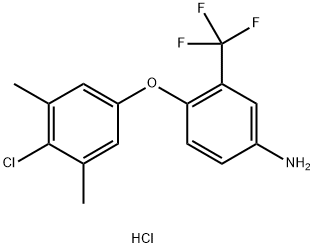 4-(4-CHLORO-3,5-DIMETHYLPHENOXY)-3-(TRIFLUOROMETHYL)ANILINE HYDROCHLORIDE Struktur