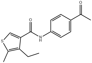 N-(4-Acetylphenyl)-4-ethyl-5-methylthiophene-3-carboxamide Struktur