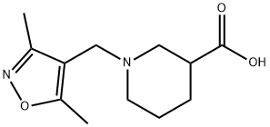 1-[(3,5-dimethylisoxazol-4-yl)methyl]piperidine-3-carboxylic acid Struktur