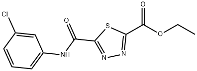 ethyl 5-{[(3-chlorophenyl)amino]carbonyl}-1,3,4-thiadiazole-2-carboxylate Struktur