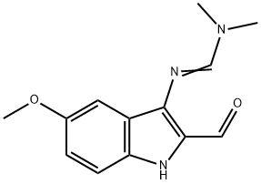 N'-(2-formyl-5-methoxy-1H-indol-3-yl)-N,N-dimethylimidoformamide Struktur