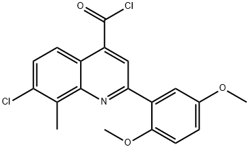 7-chloro-2-(2,5-dimethoxyphenyl)-8-methylquinoline-4-carbonyl chloride Struktur