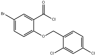 5-bromo-2-[(2,4-dichlorobenzyl)oxy]benzoyl chloride Struktur