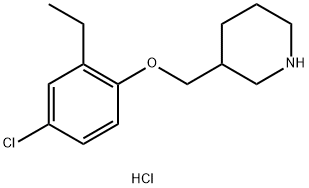 3-[(4-Chloro-2-ethylphenoxy)methyl]piperidinehydrochloride Struktur