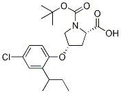 (2S,4S)-1-(tert-Butoxycarbonyl)-4-[2-(sec-butyl)-4-chlorophenoxy]-2-pyrrolidinecarboxylic acid Struktur