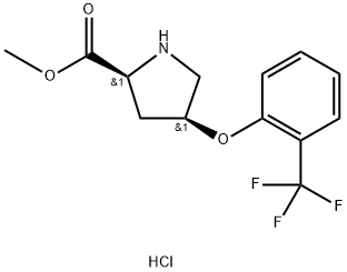 Methyl (2S,4S)-4-[2-(trifluoromethyl)phenoxy]-2-pyrrolidinecarboxylate hydrochloride Struktur