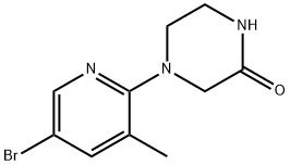 4-(5-Bromo-3-methyl-2-pyridinyl)-2-piperazinone Struktur