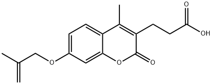 3-{4-Methyl-7-[(2-methylprop-2-en-1-yl)oxy]-2-oxo-2H-chromen-3-yl}propanoic acid Struktur