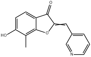 (2Z)-6-Hydroxy-7-methyl-2-(pyridin-3-ylmethylene)-1-benzofuran-3(2H)-one Struktur