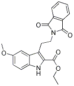 Ethyl 3-[2-(1,3-dioxo-1,3-dihydro-2H-isoindol-2-yl)ethyl]-5-methoxy-1H-indole-2-carboxylate Struktur