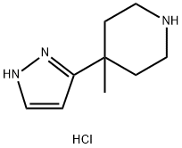 4-Methyl-4-(1H-pyrazol-5-yl)piperidine dihydrochloride Struktur