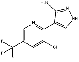 4-[3-Chloro-5-(trifluoromethyl)-2-pyridinyl]-1H-pyrazol-3-amine Struktur