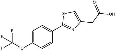 {2-[4-(Trifluoromethoxy)phenyl]-1,3-thiazol-4-yl}acetic acid Struktur