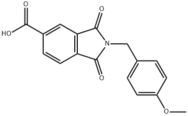 2-(4-Methoxybenzyl)-1,3-dioxoisoindoline-5-carboxylic acid Struktur